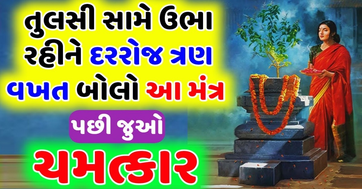 🌿 તુલસી સામે ઊભા રહીને દરરોજ ત્રણ વખત બોલો આ મંત્ર અને પછી જુઓ ચમત્કાર!!